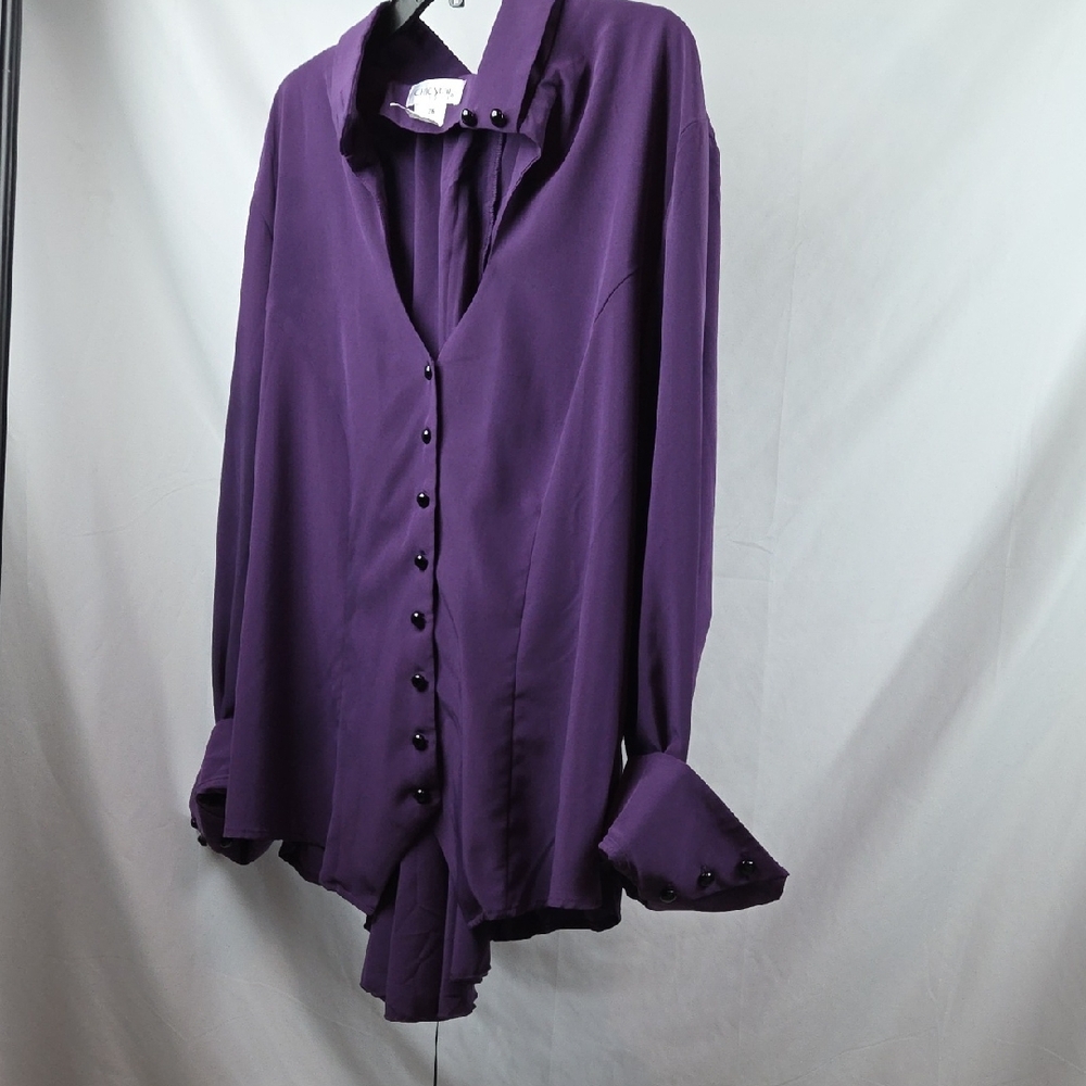 Chic Star Womens Tuxedo Blouse Purple Cosplay Plus